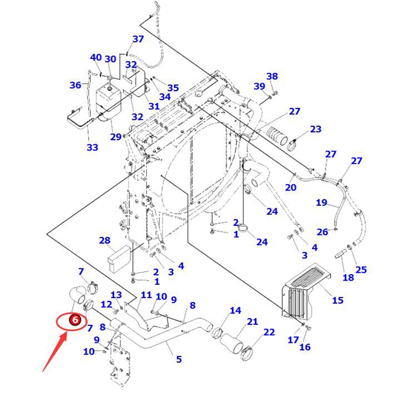 Direkter Austausch für Komatsu PC300-7E0 PC300HD-7E0 PC300-8 PC300HD-8 PC300LC-8 PC350-8 PC350LC-8 - Intercooler Schlauch 207-01-75250 2070175250 PC300-7E0, PC300HD-7E0, PC300-8, PC300HD-8, PC300LC-8, PC350-8, PC350LC-8