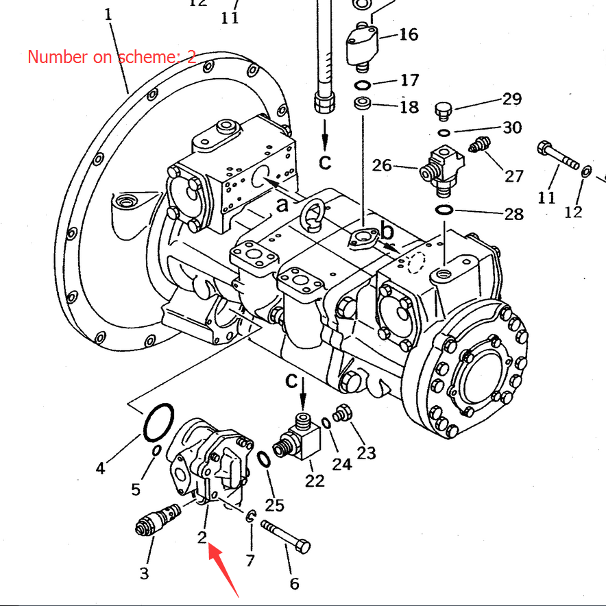 Kompatibel mit KOMATSU Bagger PC310-5 PC410-5 Getriebepumpe 704-23-30601 704-23-30600 7042330600 7042330601 PC310-5,PC410-5,PC310LC-5,PC410LC-5