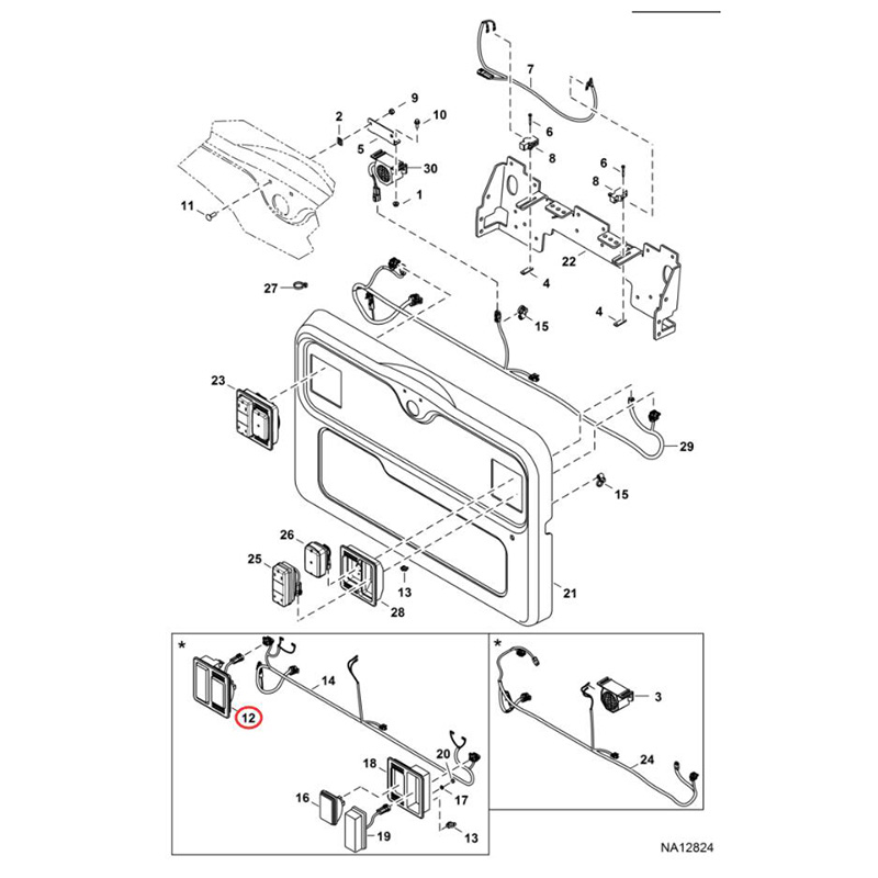 Geeignet für Bobcat Skid Steer Loader S100 S450 S510 S570 S630 S650 S740 S850 T110 T590 T630 T650 T740 T770 T770 T870 - Licht 7104670 7104671 A770, S100, S450, S510, S530, S550, S570, S590, S595, S630, S650, S740, S750, S750, S750, S870, S850, S850, T110,