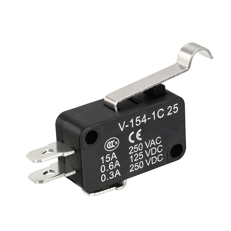 Entwickelt für Omron - Micro Limit Switch V-154-1C25 mit gebogenem Tip Hebel 15A 125/250VAC V1541C25 1014808 1014806