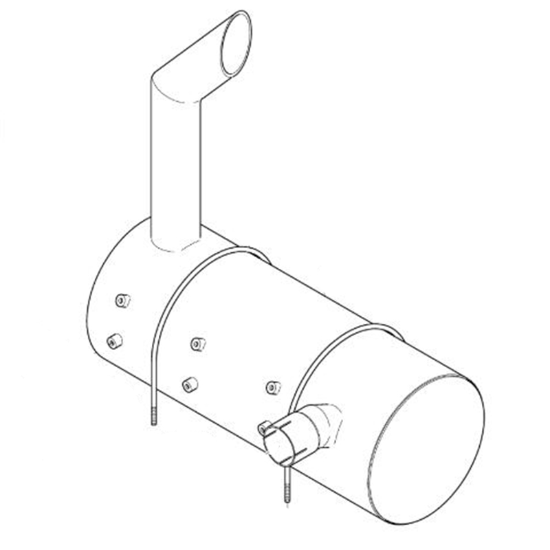 Konstruiert für Komatsu Daewoo Doosan Bagger SOLAR 250LC-V 290LC-V 290LL - Muffler 220-1688B 22031688B SOLAR 250LC-V, SOLAR 290LC-V, SOLAR 290LL