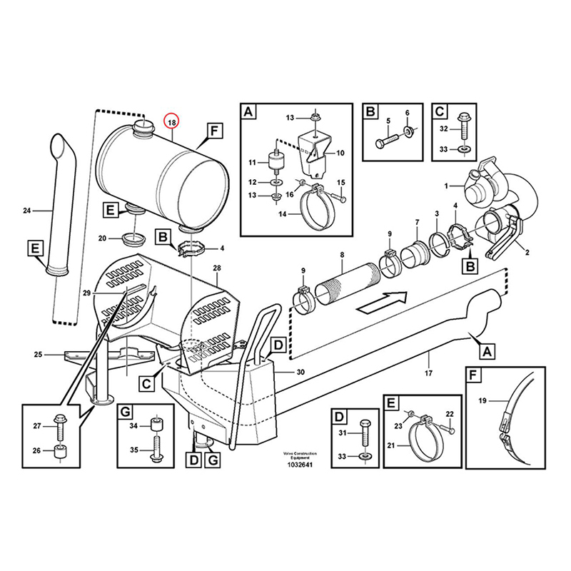 Direkter Ersatz für Volvo Dump Truck A35D A35F A40D A40E A40F Scraper Hauler T450D - Muffler Silencer 15015148 VOE 15015148 VOE15015148 A35D, A35E, A35E FS, A35F, A35F FS, A40D, A40E, A40E FS, A40F, A40F, A40F FS, T450D