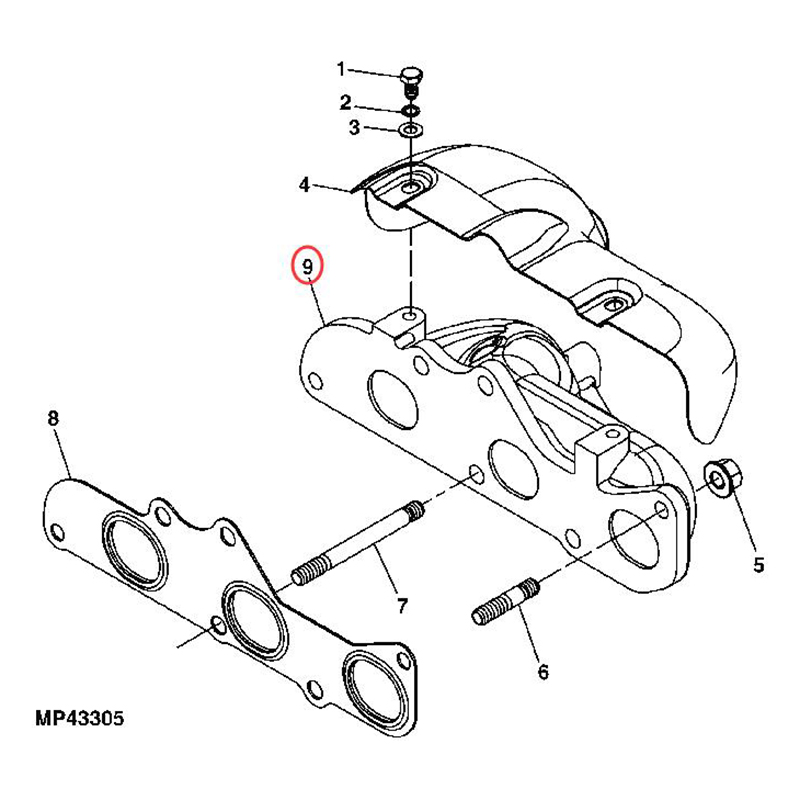 Geeignet für Yanmar Motor 3TNV70 John Deere 4X4 XUV590i XUV825E XUV825M S4 XUV835E - OEM Auspuff Manifold MIU12640 4X4, UV72, XUV, XUV590E, XUV590E S4, XUV590i, XUV590i S4, XUV590M, XUV590M S4, XUV825E, XUV825i, XUV825I S4, XUV825M, XUV825M S4, XUV835E, X