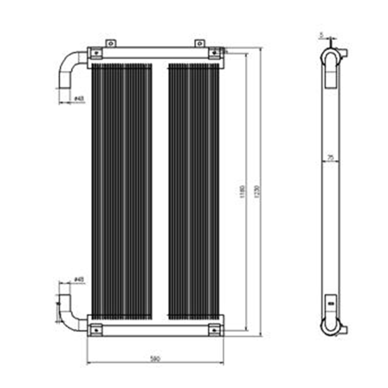 Perfekt für Hitachi Bagger ZAX350-5 - ?lkühler XB00004998