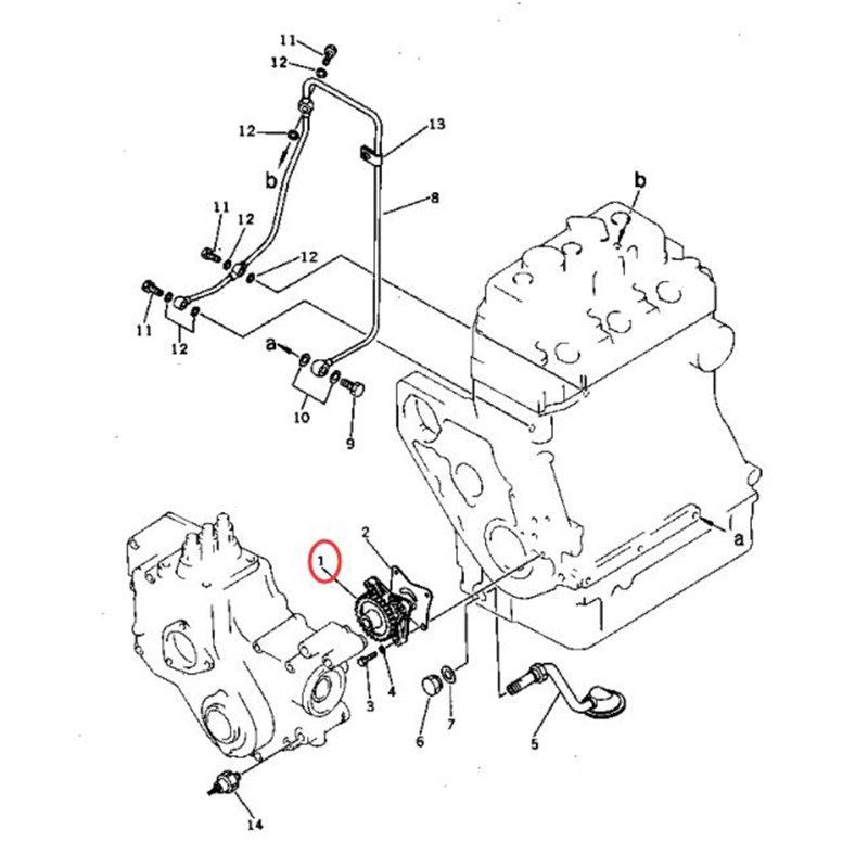 Hergestellt für Komatsu Motor 3D72-1 3D75-1A 3D84-1H - ?lpumpe YM129350-322090 YM729350-32100 YM121450-32090 YM121575-529090 YM72935032100 YM12935032090 YM12145032090 YM12157532090 3D75-1B 3D84-1J