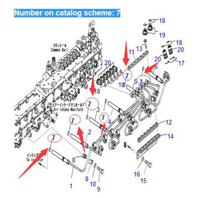 Auf Komatsu Radlader WA430-6 WA1200-6 WA600-6R WA600-6 Motor SA6D140E ausgelegt - Original O-Ring 07000-E2018 07000E2018 SAA6D140E-5AR SAA6D140E-5A SAA6D140E-3J-8 SAA6D140E-3J SAA6D140E-3E-8 SAA6D140E-3D-8 SAA6D140E-3C-8 PC1250LC-8, PC1250SP-8