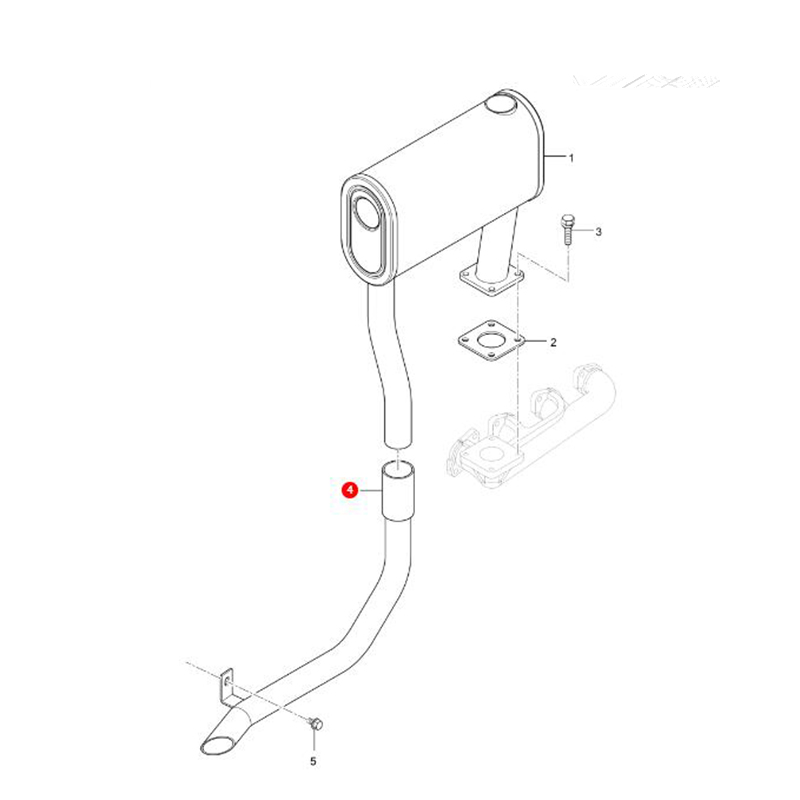 Direkter Ersatz für Bobcat Tractor CT335 CT440 CT445 CT450 - Rohrauslass 7002923 CT335, CT440, CT445, CT450