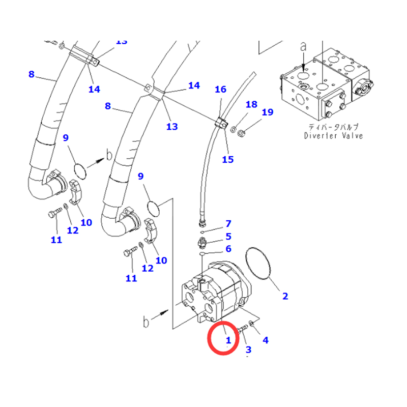 Ma?geschneidert für Komatsu Radlader WA600-6R WA600-6 WA600-8 WA600-8E0 - Pumpenmontage 704-30-40140 7043040140 R7043040140 WA600-6R,WA600-6,WA600-8,WA600-8E0,WD600-6,WD600-6R