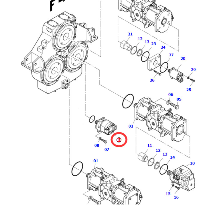 Entwickelt für Komatsu Bagger PC3000-6 - Pumpenmontage 705-12-35140 7051235140