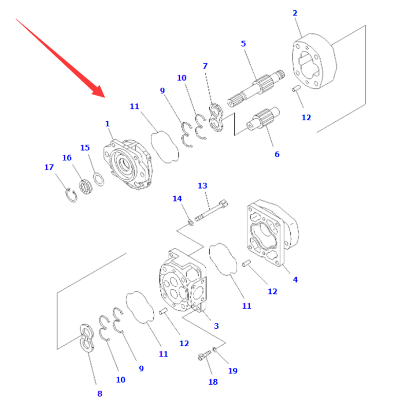 Speziell für Komatsu Radlader WA430-6 - Pumpenmontage 705-21-41030 7052141030