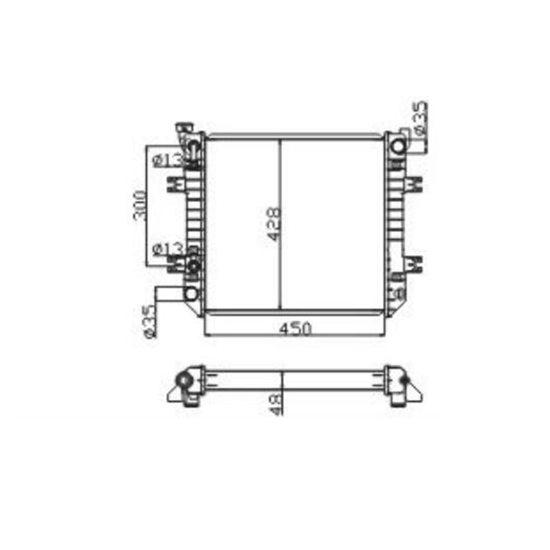 Kompatibel mit Nissan Gabelstapler J02A30U - Radiator 21360-FE400 21460FE400