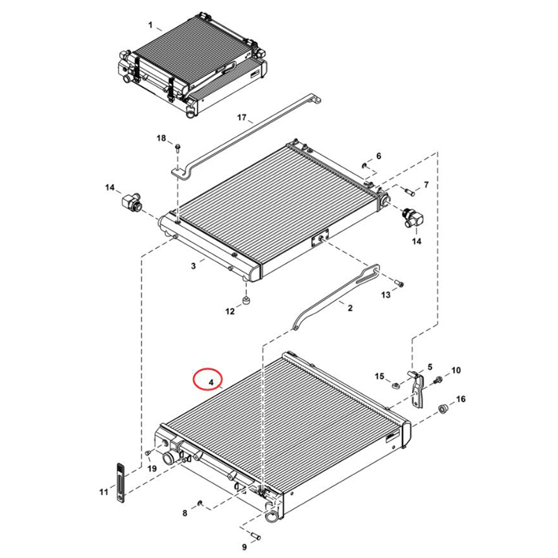 Auf Bobcat abgestimmt Skid Steer S510 S530 S550 S570 S650 S590 Spurlader T590 T630 T650 - Radiator 7025613 7024100 S510, S530, S550, S570, S650, S590, T630, T650