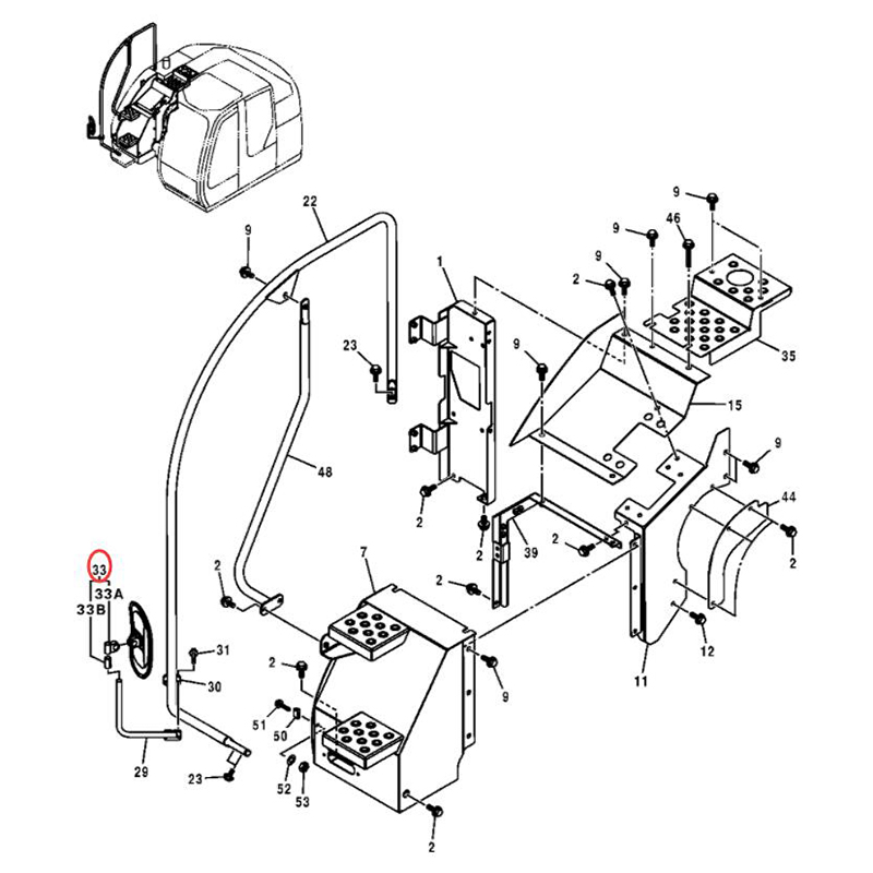 Direkter Ersatz für John Deere Traktor 80 120 490 595 790 Bagger 135D 490E 200CLC 690ELC 790D - Rückansicht Spiegel D4420724 4420724 4416704 85G, 70D, 75D, 80C, 85D, 120C, 120D, 130G, 135C, 135D, 160LC, 160DLC, 160E, 200CLC, 200DLC, 210G, 210G, 210GLC, 22