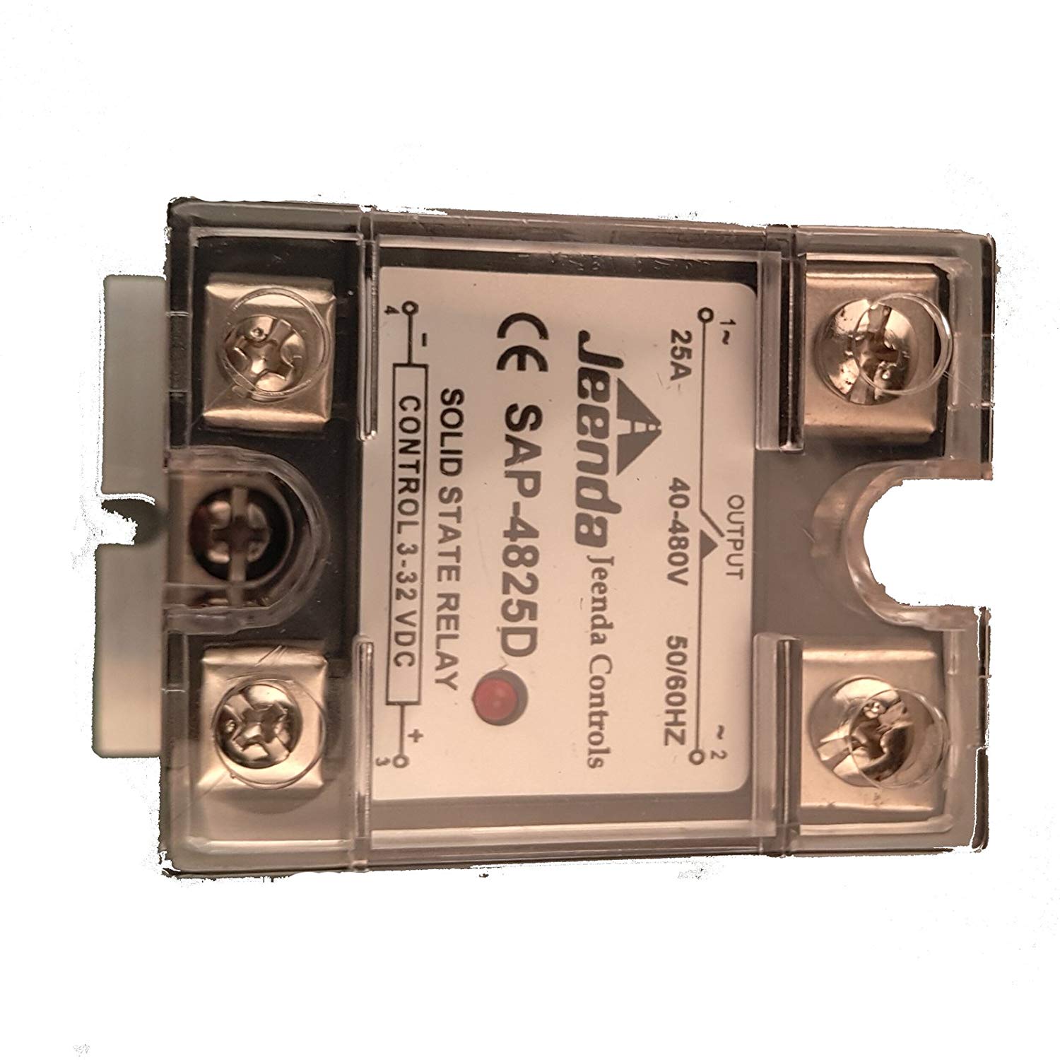 Hergestellt für Krydom D4825D - Solid State Relay SSR DC-AC 25A 3-32VDC/40-480VAC mit Heatsink SAP-4825D