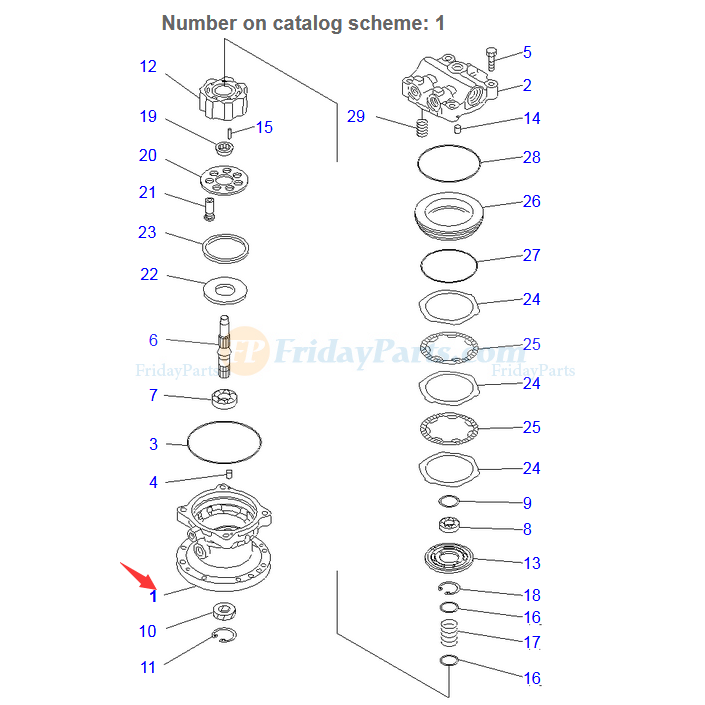 Perfekt für Komatsu CD60R-1 PC75UU-3 PC75UU-2 PC75US-3 PC75UD-3 PC75UD-2 PC78US-5 PC75R-2 PC75-1 PW75R-2 - Swing Motor Case 708-7T-11240 7087T11240 CD60R-1,PC75UU-3,PC75UU-2,PC75US-3,PC75UD-3,PC75UD-2,PC78US-5,PC75R-2,PC75-1,PW75R-2