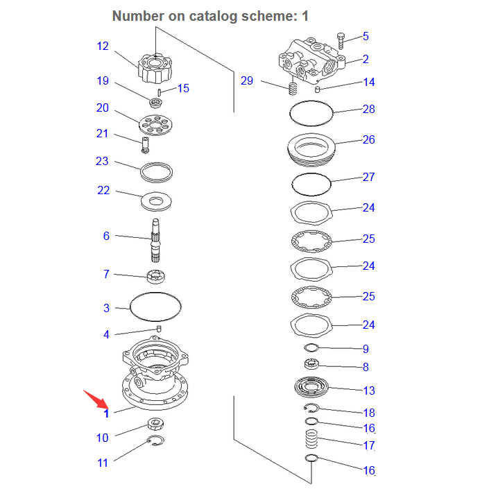 Perfekter Ersatz für Komatsu Bagger PC40-7 PC60-7 PC70-7 PC50UG-2 PC50UUU-2 PC50UD-2 - Swing Motor Case 708-7T-11240 7087T11240 PC40-7,PC60-7,PC70-7,PC50UG-2,PC50UUU-2,PC50UD-2