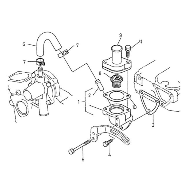 Perfekter Ersatz für Kubota Engine D1105 Bagger KX41-2 KX41H KX61-2 KX71 KX91-2 - Thermostatabdeckung 16271-73260 16241-73260 1627173260 1624173260 B1700E, B1700HSD, B1700HSE, B2100HSD, B2100HSD, B2100HSE, B2400HSD, B2400HSD, B2400HSE, BX1850D, BX1860, BX