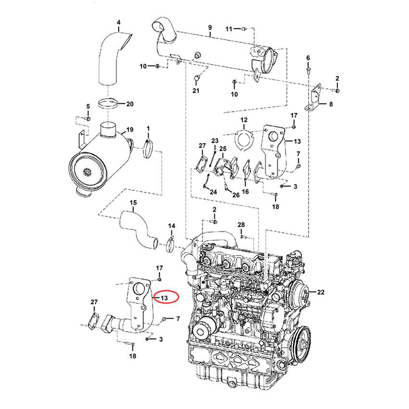 Entwickelt für Bobcat Compact Track Loader T250 - Rohrabgas 7102368 6729803
