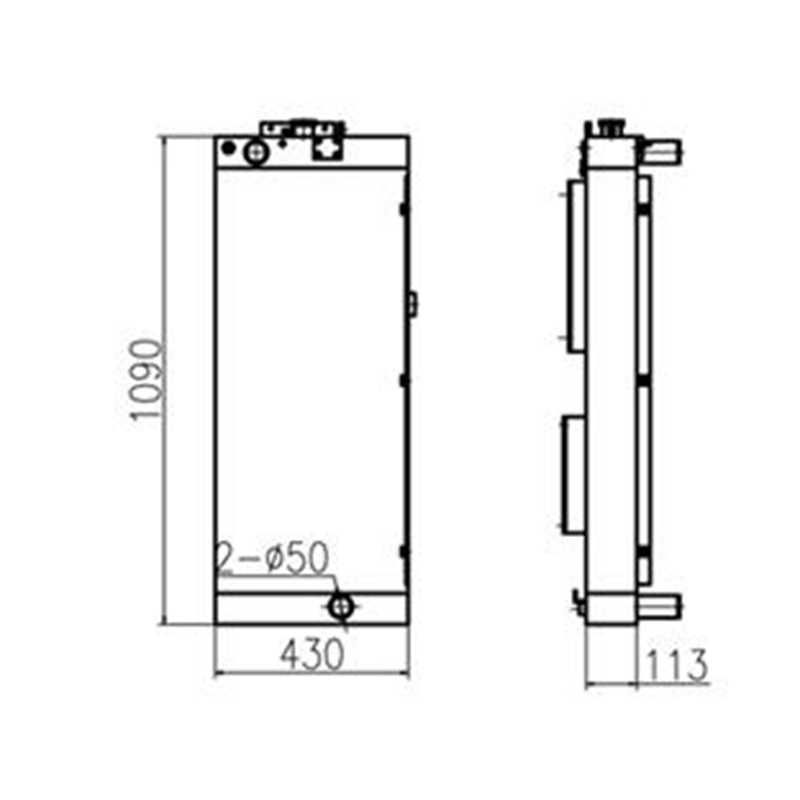 Konstruiert nach Hyundai Bagger R210LC-9 R250LC-9 - Wassertank Radiator 11Q6-40630 11Q6-40631 11Q640630 11Q640631 R210LC-9, R250LC-9