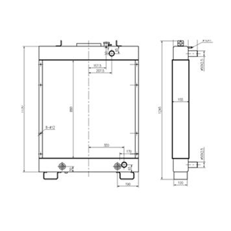 Hergestellt für Komatsu D61EX-12 D61PX-12 Bulldozer - Wassertank Radiator 134-03-1112 1340361112 D61PX-12, D61EX-12
