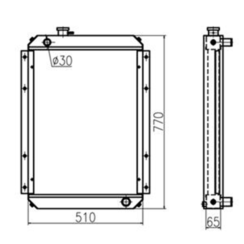 Funktioniert gut mit Doosan SOLAR 55W-V - Water Tank Radiator 13D61000 200-00015B 20200015B