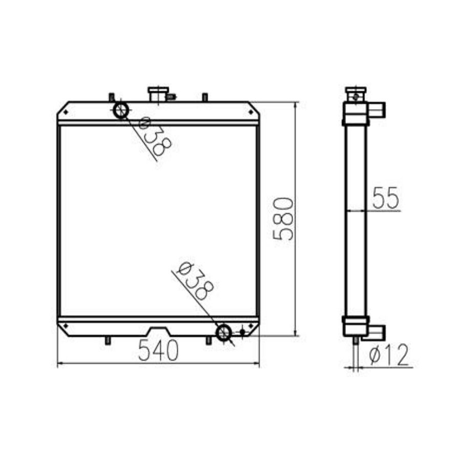 Ma?geschneidert für Yanmar VIO75-B VIO-80 465*540*52mm - Water Tank Radiator 184015-445001 18401544501 VIO75-B,VIO-80