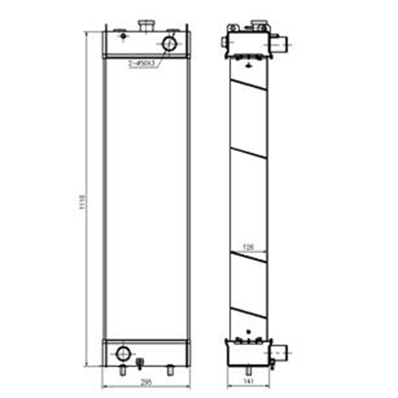 Konzipiert für Komatsu Bagger PC200-8E0 - Wassertank Radiator 205-03-31111 2050331111 PC200-8EO