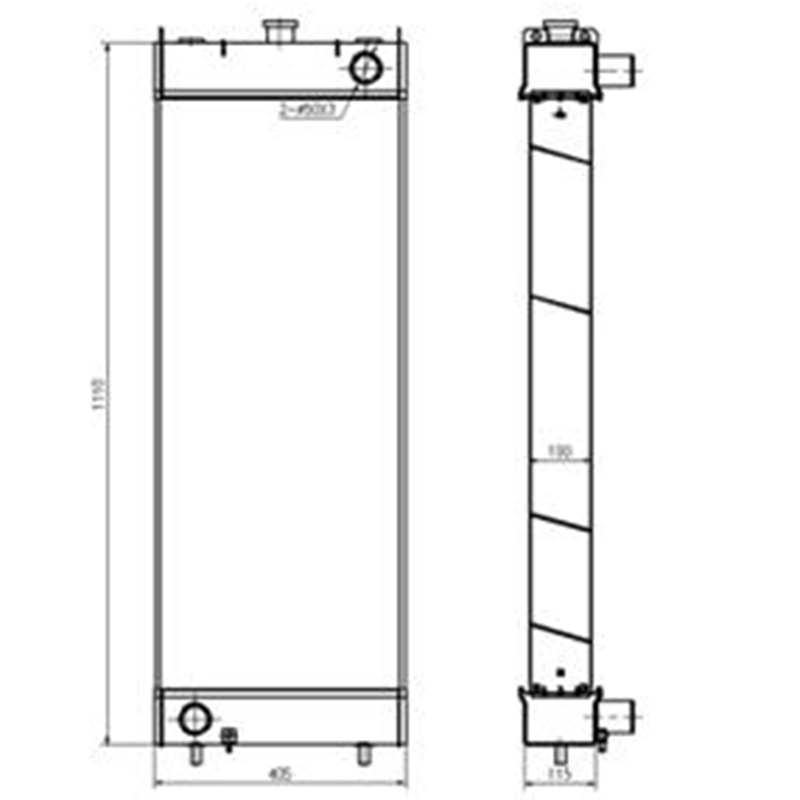 Funktioniert gut mit Komatsu Bagger PC220-8M0 - Wassertank Radiator 206-03-24110 2060324110 PC220-8MO