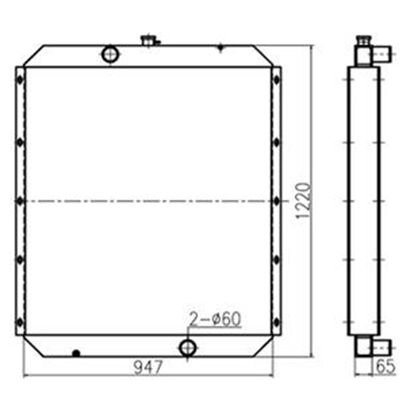 Hergestellt für Komatsu Bagger PC450-6 PC400-6 - Wassertank Radiator 208-03-61350 208-03-61850 2080361350 2080361850 PC450-6, PC400-6