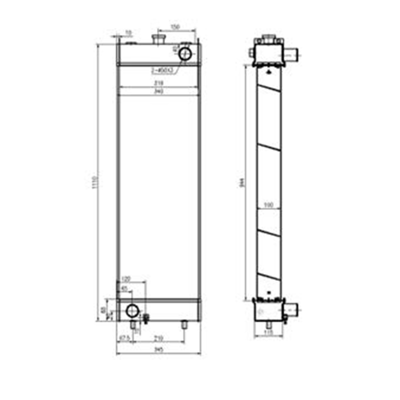 Kompatibel mit Komatsu Bagger PC210-8K PC230NHD-8K - Water Tank Radiator 20Y-03-41652 20Y0341652 PC210-8K, PC230NHD-8K