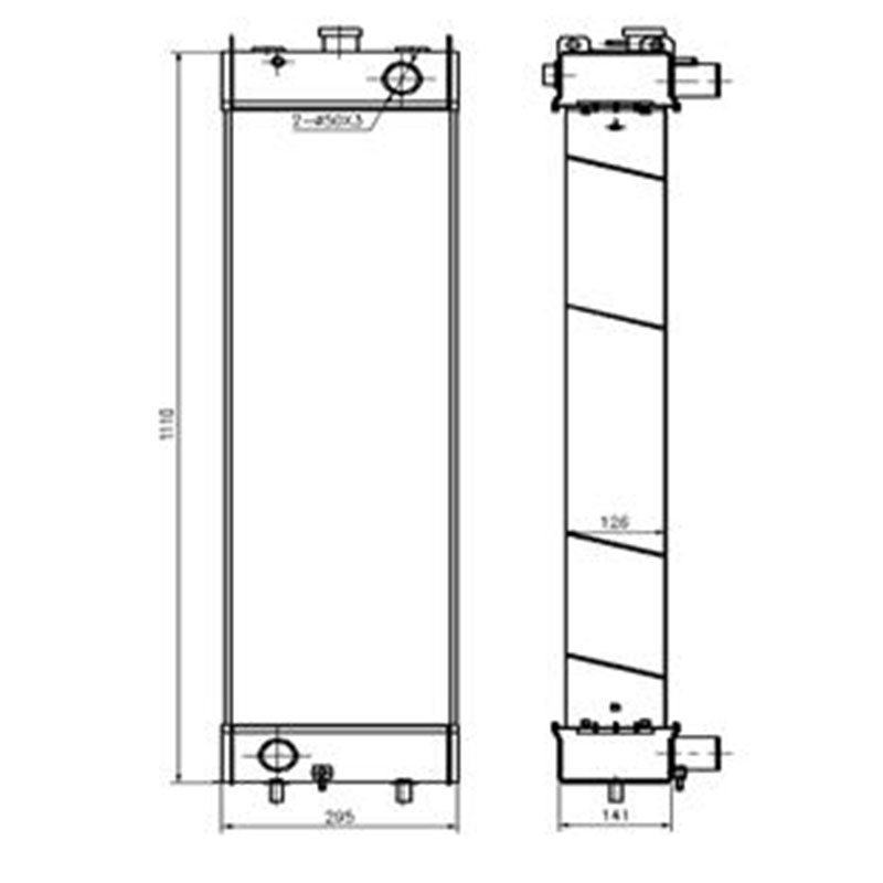 Funktioniert gut mit Komatsu Bagger PC200-8M0 - Wassertank Radiator 20Y-03-46120 20Y-03-46110 20Y0346120 20Y0346110