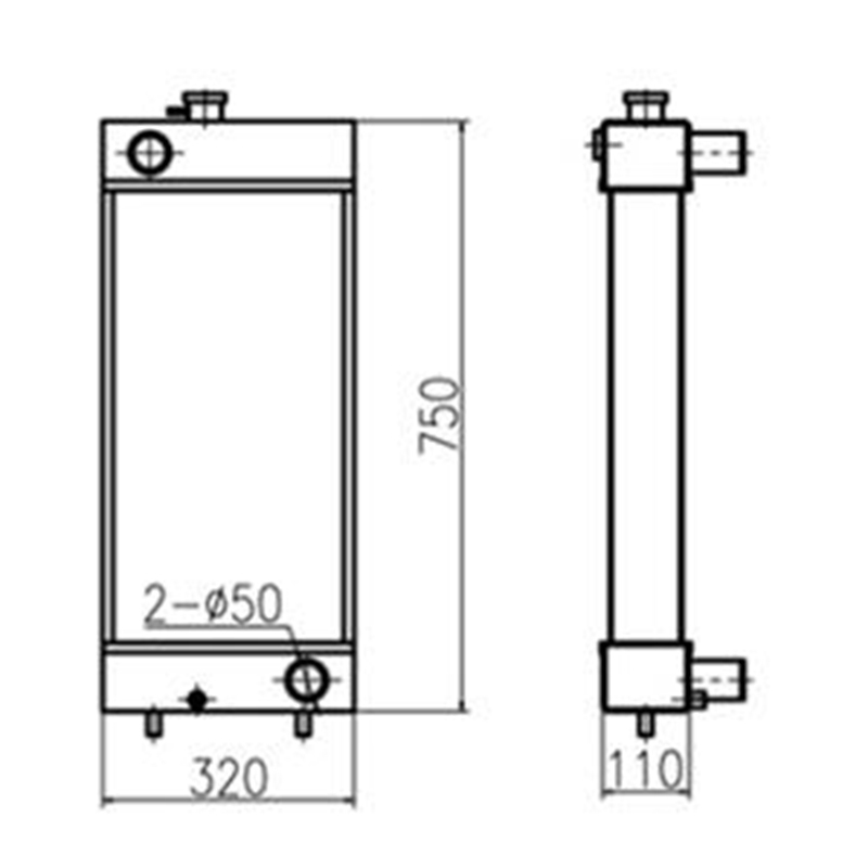 Hergestellt für Caterpillar CAT Bagger E307D - Water Tank Radiator 3077640 3077639 CA3077640 307-7640 CA3077639 307-7639