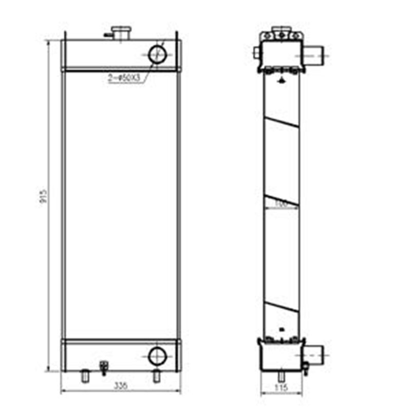 Konzipiert für Komatsu Radlader WA320-5 - Wassertank Radiator 419-03-31102 41903331102 419-03-331103 41903331103