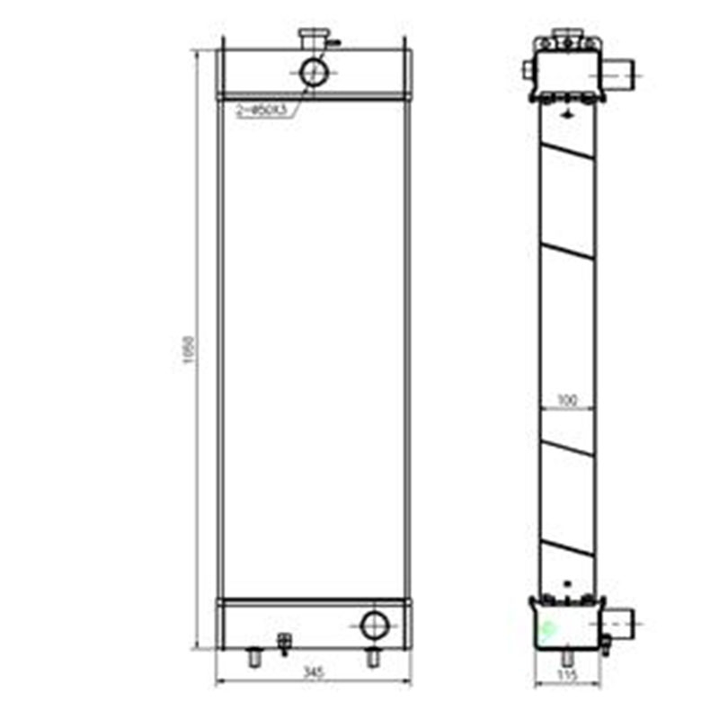 Kompatibel mit Komatsu Radlader WA320-6 - Water Tank Radiator 419-03-49110 4190349110