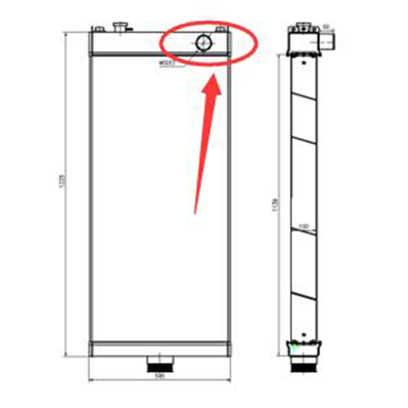 Ma?geschneidert für Komatsu Radlader WA500-6 - Wassertank Radiator 425-03-32221 425033221 425-03-32222 4250332222