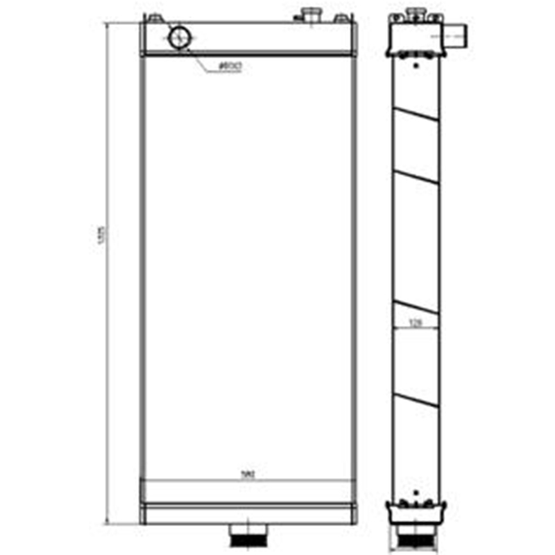 Ma?geschneidert für Komatsu Radlader WA500-7 - Wassertank Radiator 425-03-42210 4250342210