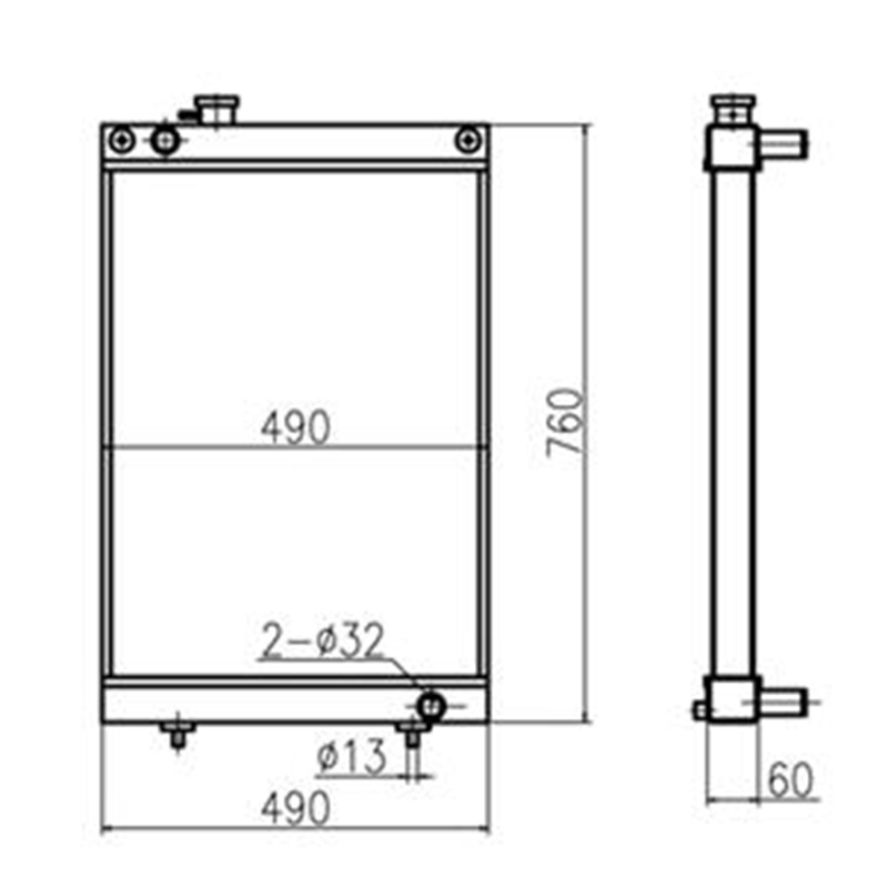 Direkter Ersatz für Doosan Bagger DH55 - Water Tank Radiator 440211-00176 44021100176