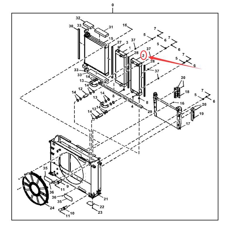 Perfekter Ersatz für John Deere Bagger 650DLC - Wassertank Radiator 4654973