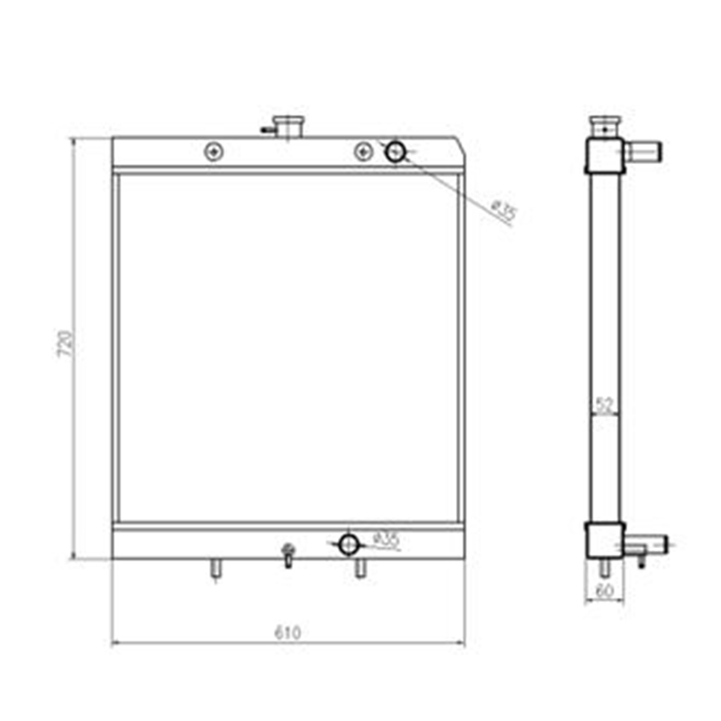 Ma?geschneidert für Hyundai Bagger R80-7 - Wassertank Radiator