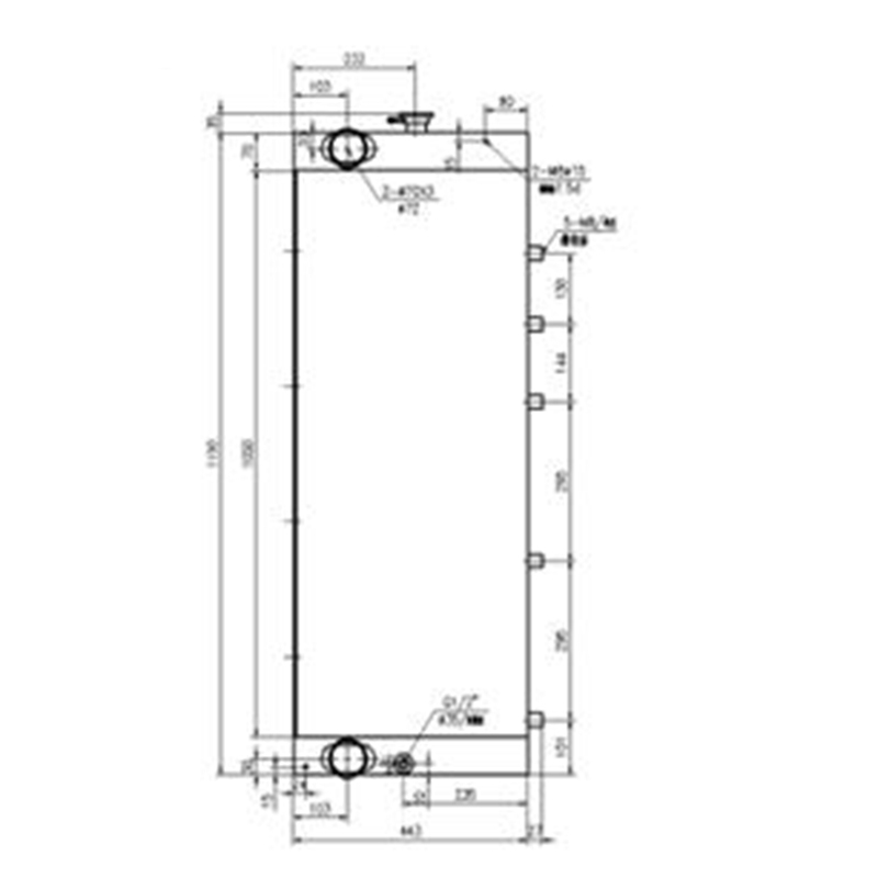 Kompatibel mit Doosan Bagger DX340 - Water Tank Radiator K9002113 K1023212 K1004867B K1004867A