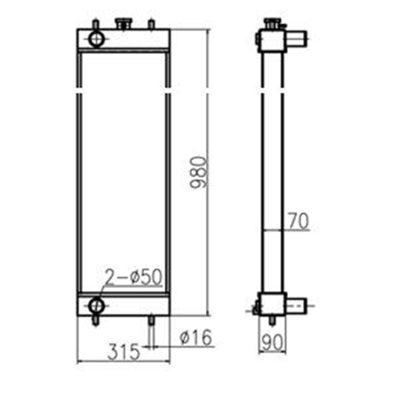 Perfekt für Sumitomo Bagger SH130-5 - Water Tank Radiator KNH10450 SH130-5, SH130A5