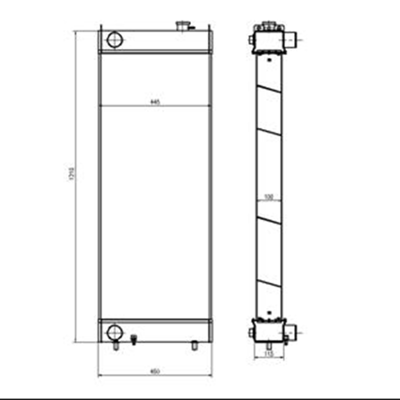Perfekt für Sumitomo Bagger SH450-3 SH450-5 SH460HD-5 - Water Tank Radiator LN003410 SH450-3, SH450-5, SH460HD-5, SH450A3, SH450A5, SH460HDA5