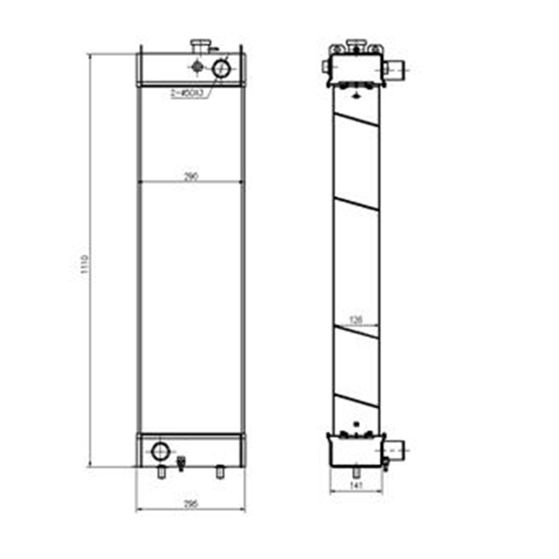 Ma?geschneidert für Kobelco Bagger SK250-8 SK260LC-8 - Water Tank Radiator LQ05P00041S010 SK250-8, SK260LC-8