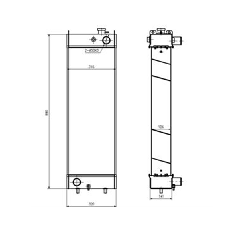 Hergestellt für Kobelco Bagger SK200-8 - Wassertank Radiator YN05P000585001